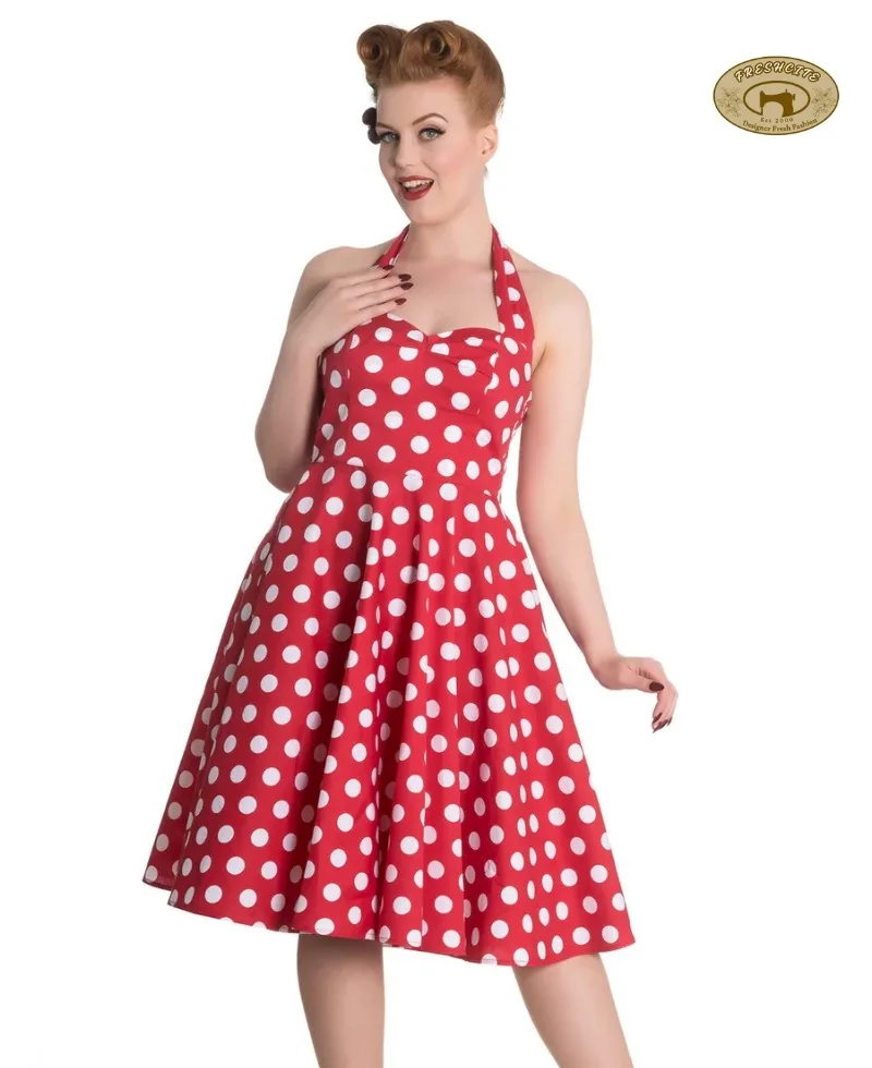 60s Polka Dot Swing Dress – Red & White