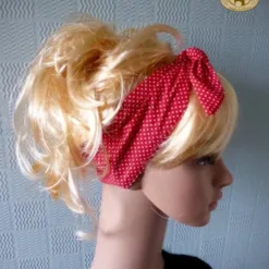 60s Hair Scarf – Polka Dot Red