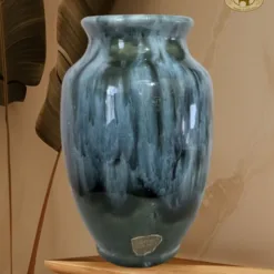 Vintage Ceramic Vase – Blue Glaze