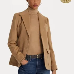 Classic Wool Blazer – Camel Brown