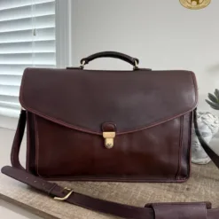 Vintage Leather Briefcase – Mahogany