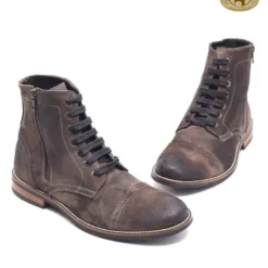 80s Ankle Boots – Soft Suede Gray