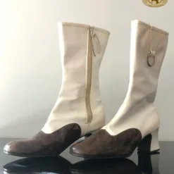 60s Mod Go-Go Boots – White Patent