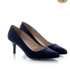 Vintage Kitten Heels – Navy Blue Suede